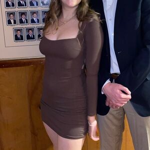 Princess Polly brown long sleeve dress